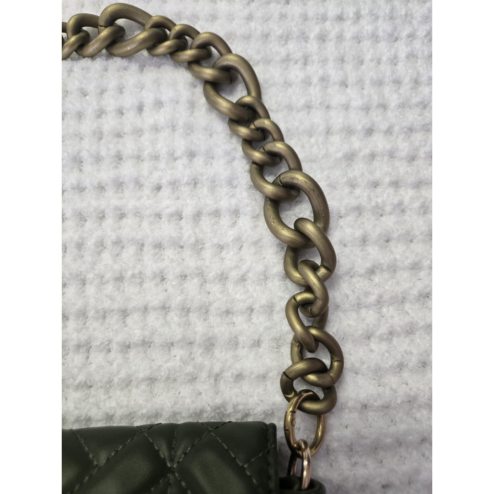 Faux green quilted purse chain strap small - Picture 2 of 11